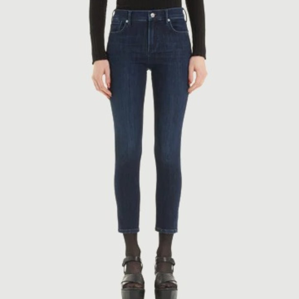 Agolde Sophie High Rise Skinny Crop Stretch in Honor Dark Wash Size 25 #A018-835